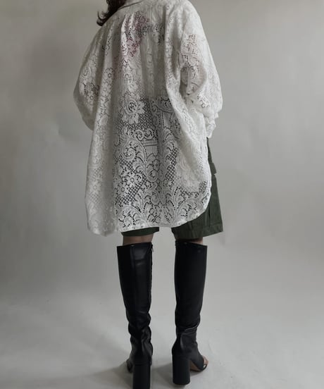 【RE;CIRCLE】 RE Crochet Lace Big Shirt / 220427-005