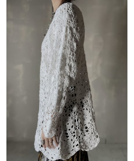 【USED】　Crochet Knit L/S Top/ 220220-022