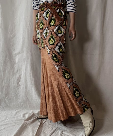 【USED】 African Batik Skirt①/210428-002
