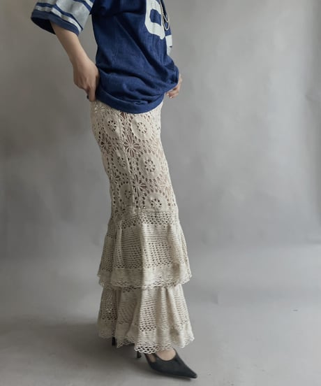 【RE;CIRCLE】 RE Crochet Tiered Pants / 230504-008