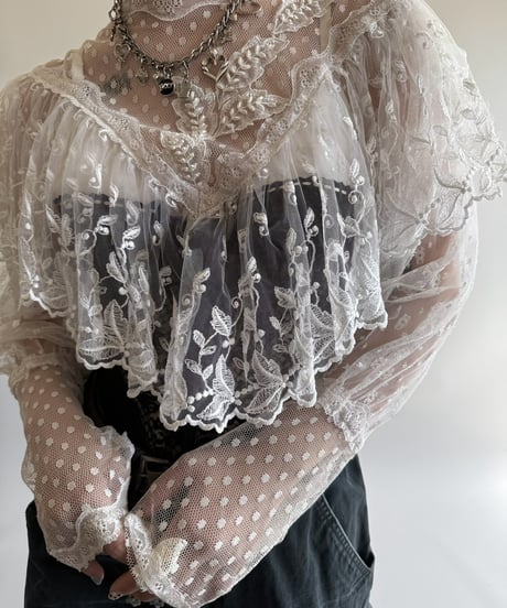 【USED】 Lace Pattern L/S Top  /250322-034