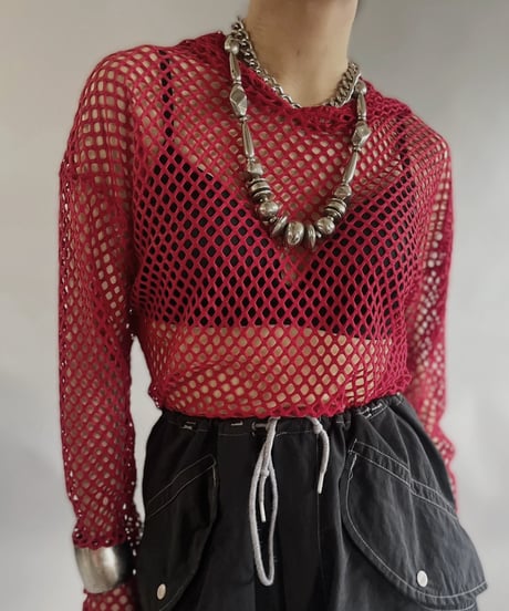 【USED 】 Mesh Hoodie Top /240505-019
