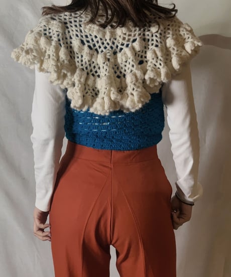 【USED】  N/S Crocket Knit Cape/210303-027