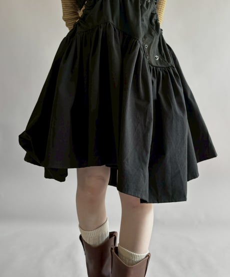 【RE;CIRCLE】 RE ARMY Gather Middle One-piece Black / 260326-002