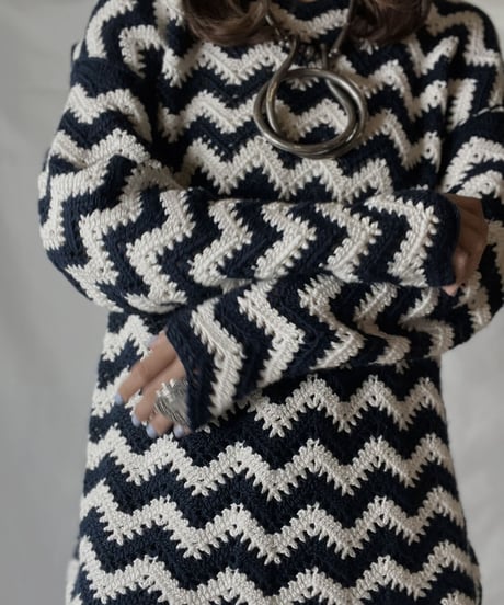 【USED】  Crochet Knit L/S Top ④/211014-038