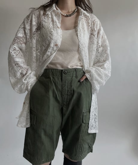 【RE;CIRCLE】 RE Crochet Lace Big Shirt / 220427-007