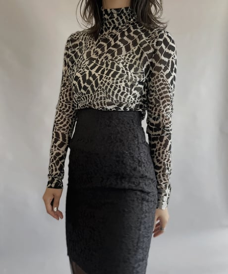 【USED】  L/S Leopard Sheer Top/ 230506-012