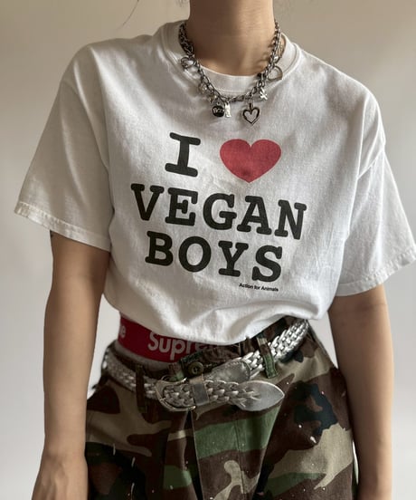 【USED】 GILADAN I ♡ VEGAN BOY'S T-Shirt / 250719-004