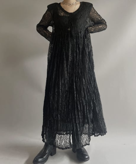【USED】 Lace Sheer Long One-Piece / 231028-008