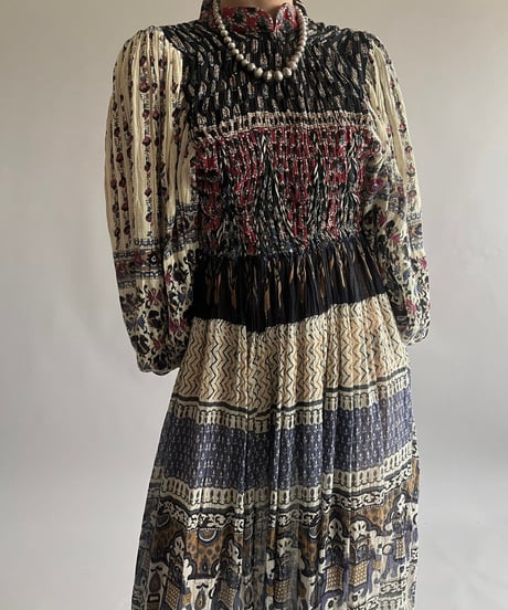 【RE;CIRCLE】 RE Indian Cotton Balloon Sleeved One-piece / 240912-002