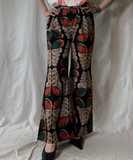 【RE;CIRCLE】 RE African Batik Flare Pants④/210428-015