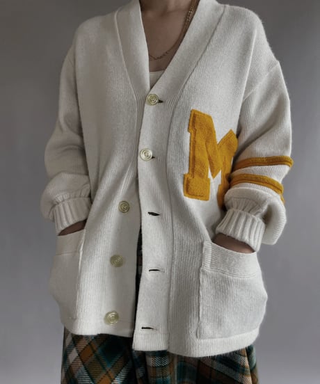【USED】  Lettered Acrylic Cardigan / 231021-019