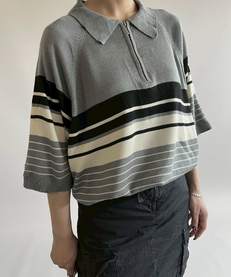 【USED】 TAG Sport S/S Zip up Knit Polo Shirt / 250517-026
