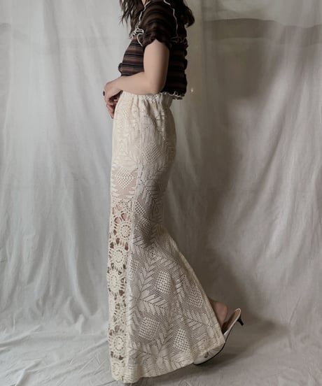 【RE;CIRCLE】 RE Crochet Long Skirt②/210512-017
