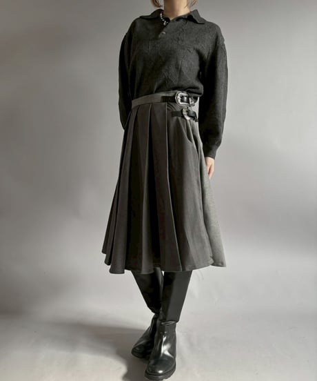 【RE;CIRCLE】 RE Suit Pleats Wrap Skirt/ 260108-009