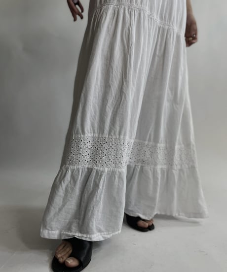 【USED】 White Cotton Camisole One-piece / 220423-014