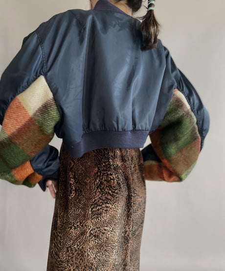 【RE;CIRCLE】 RE Short MA-1 Blanket Jacket Navy / 230112-020