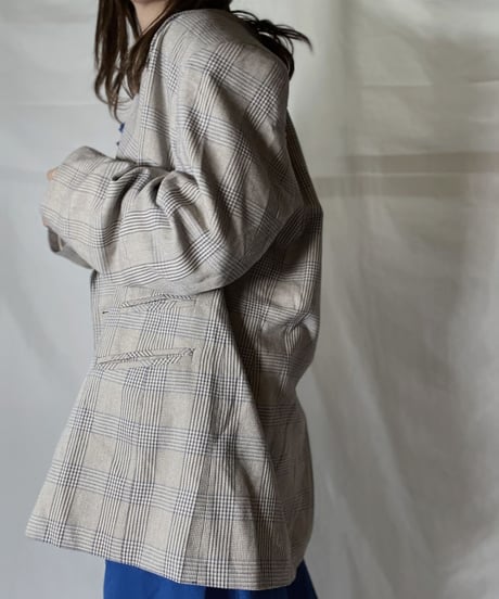 【USED】  Plaid Tailored Jacket/211014-047