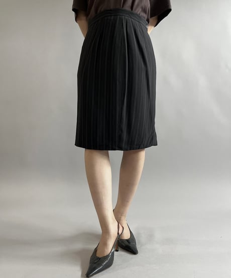 【USED】 Stripe Patterned Mini Skirt /240803-019