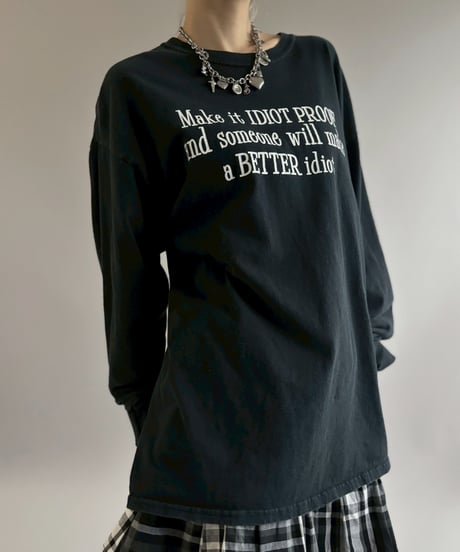 【USED】 GILDAN Make it IDIOT PROOF and someone will make a BETTER idiot L/S T-Shirt / 260502-002