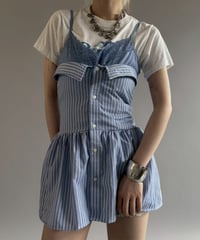 【RE;CIRCLE】  RE Stripe Shirt Mini One-Piece / 260611-004