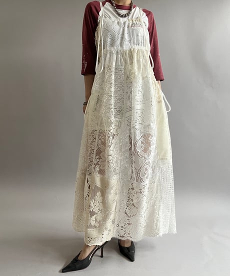 【RE;CIRCLE】RE Crochet Patch Camisole One-Piece/240829-003