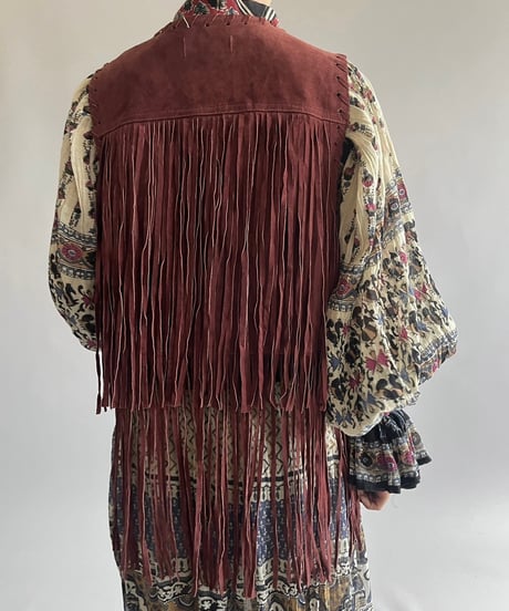 【USED 】Pig Skin Fringe Vest /240912-003