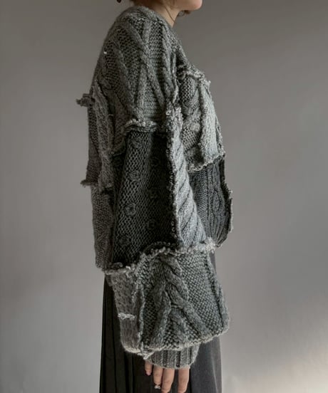 【RE;CIRCLE】 RE Aran Knit Patchwork Pullover Top / 251218-004