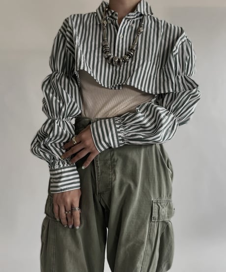 【RE;CIRCLE】 RE Short Striped Shirt / 220609-003