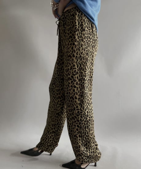 【USED】POLO LARPH LAUREN Leopard Patterned Sheer Pants/231014-023