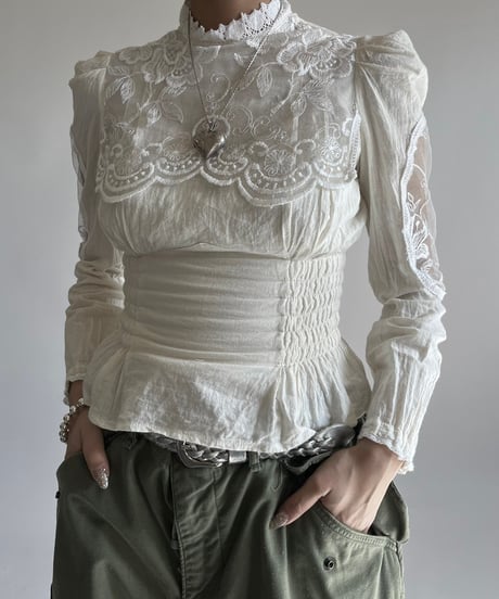 【USED】 Lace Pattern L/S Top /250220-009