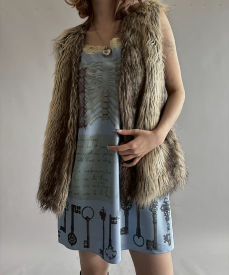 【USED】 FAUX Fur Vest  /251012-017