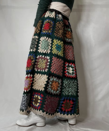 【RE;CIRCLE】 RE Granny Knit Long Skirt④/211014-024