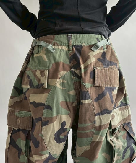 【USED】 Military Camouflage Cut Off Paint Pants /260226-003