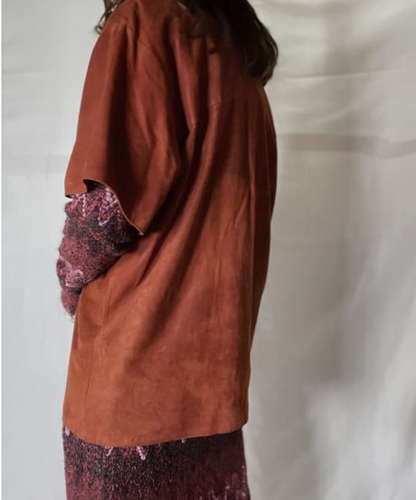 【USED】  Suede Lace Up L/S Top/211014-049