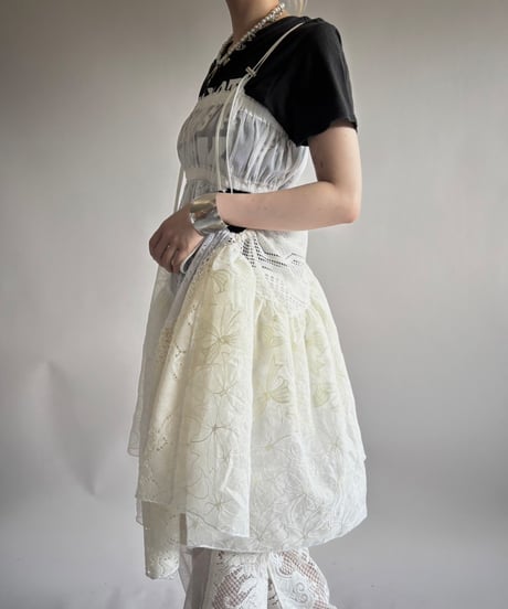【RE;CIRCLE】RE Crochet Lace Patch work Camisole One-Piece Middle/250731-001
