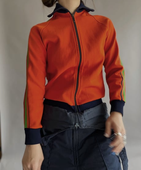 【USED】 Zip-up Line Top Orange / 230128-018
