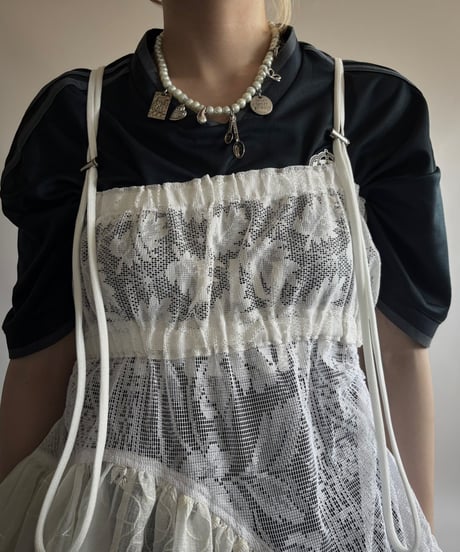 【RE;CIRCLE】RE Crochet Lace Patch work Camisole One-Piece Middle/250731-007