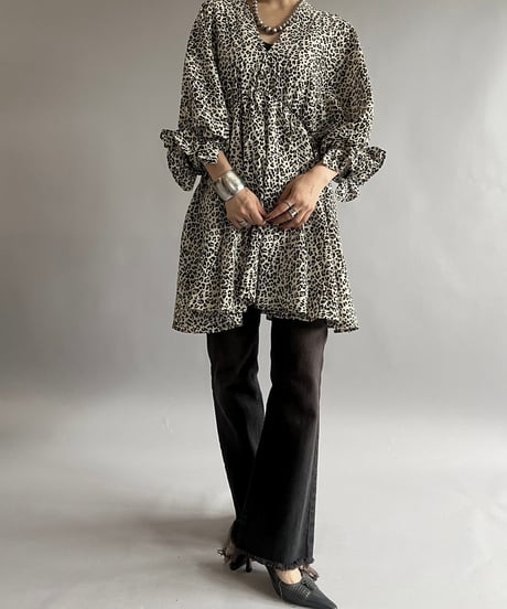 【USED】Leopard Patterned Sheer Top /240907-020