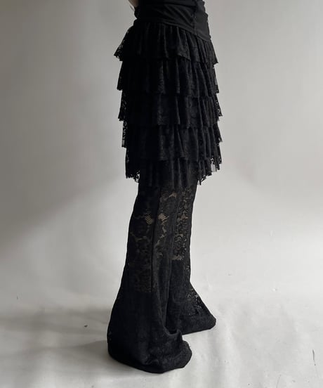 【USED】 Lace Pattern Tiered Skirt  / 250726-022