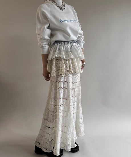 【RE;CIRCLE】 Re Crochet Stripe Skirt/ 250320-005