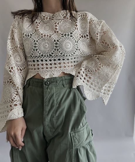 【RE;CIRCLE】 RE Crochet Lace Top / 230330-018