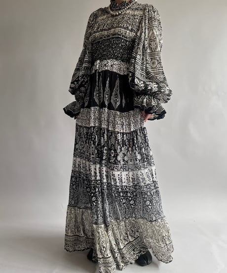 【RE;CIRCLE】 RE Indian Cotton Balloon Sleeved One-piece / 240912-008