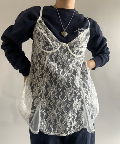 【USED】 lace Patterned Camisole Top /241102-004