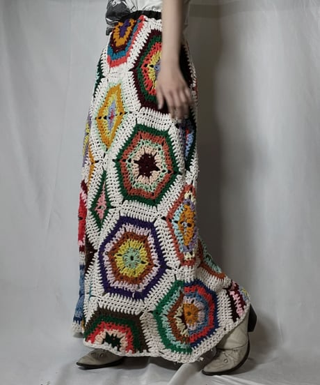 【RE;CIRCLE】 RE Granny Knit Long Skirt③/210917-006