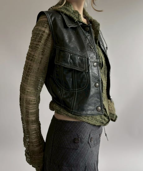 【USED】 Leather Vest / 260425-013
