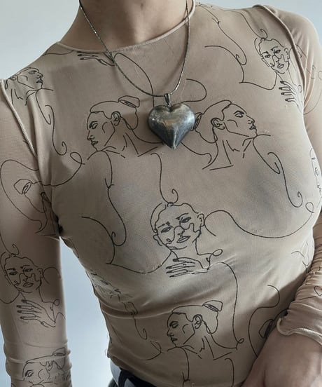 【USED】 MICAS Pattern Sheer Top/250118-024