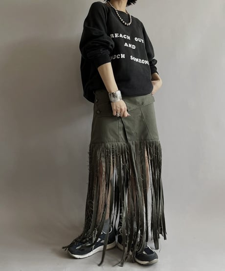 【RE;CIRCLE】 RE Trench Fringe Skirt KHAKI / 240407-031