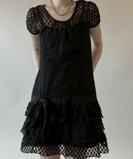 【USED】 Lace Pattern S/S Sheer One-Piece  / 250628-001