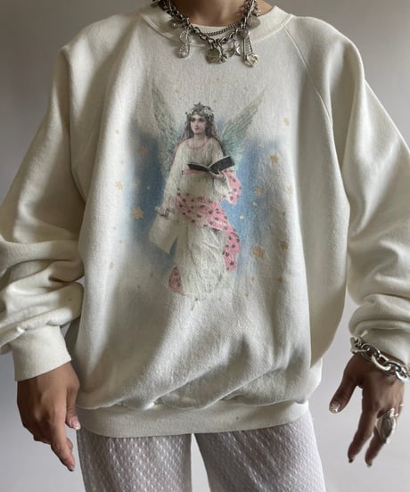 【USED】 Made in USA Goddess Print Sweat Top  /240914-043